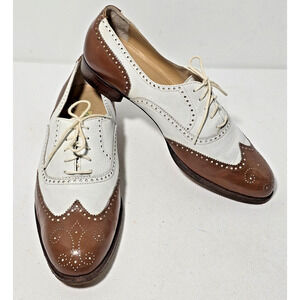 VTG Bragano Cole Haan Men's Spectator Oxford SZ 10 D Wingtip Tan White Brogue